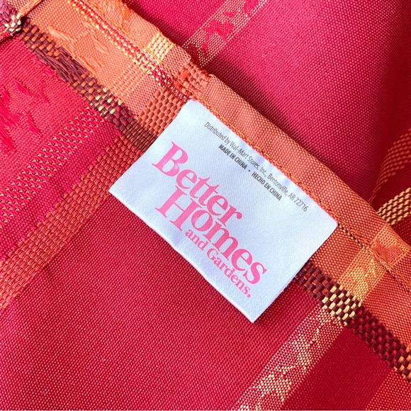 Better Homes and Gardens Fall Plaid Tablecloth Red Orange Rectangular 100 x 58 - Picture 7 of 8
